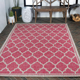 Trebol Moroccan Trellis Textured Weave Indoor/outdoor Area Rug