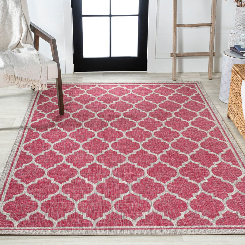 Trebol Moroccan Trellis Textured Weave Indoor/outdoor Area Rug