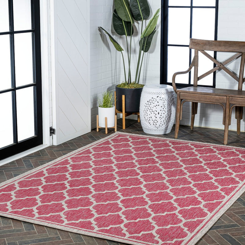 Trebol Moroccan Trellis Textured Weave Indoor/outdoor Area Rug