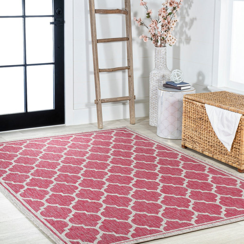 Trebol Moroccan Trellis Textured Weave Indoor/outdoor Area Rug