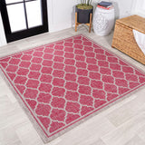Trebol Moroccan Trellis Textured Weave Indoor/outdoor Square Rug