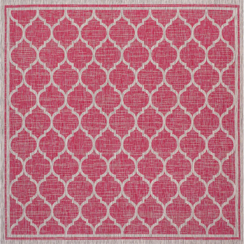 Trebol Moroccan Trellis Textured Weave Indoor/outdoor Square Rug