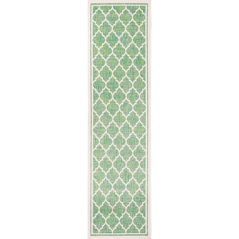 Trebol Moroccan Trellis Textured Weave Indoor/outdoor Runner Rug
