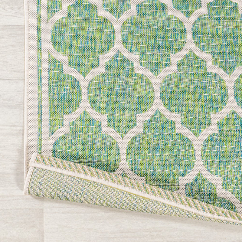 Trebol Moroccan Trellis Textured Weave Indoor/outdoor Runner Rug