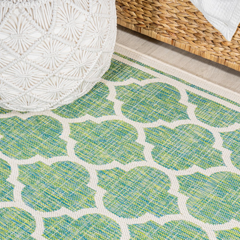 Trebol Moroccan Trellis Textured Weave Indoor/outdoor Area Rug