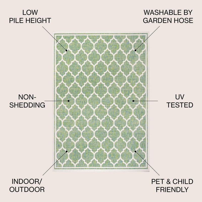 Trebol Moroccan Trellis Textured Weave Indoor/outdoor Area Rug
