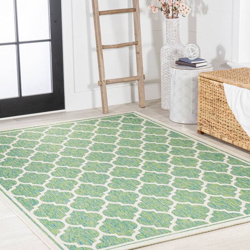 Trebol Moroccan Trellis Textured Weave Indoor/outdoor Area Rug