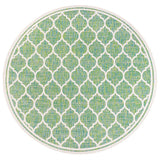 Trebol Moroccan Trellis Textured Weave Indoor/outdoor Round Rug