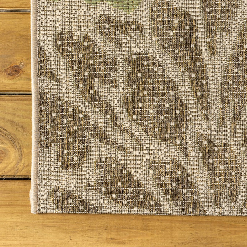 Zinnia Modern Floral Textured Weave Indoor/outdoor Area Rug