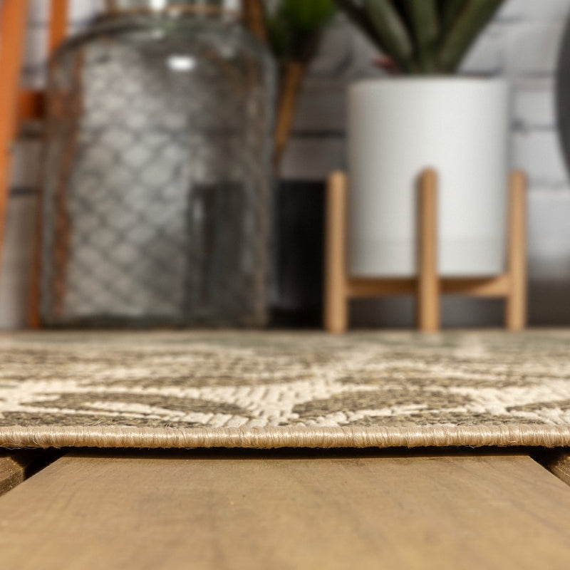 Zinnia Modern Floral Textured Weave Indoor/outdoor Square Rug