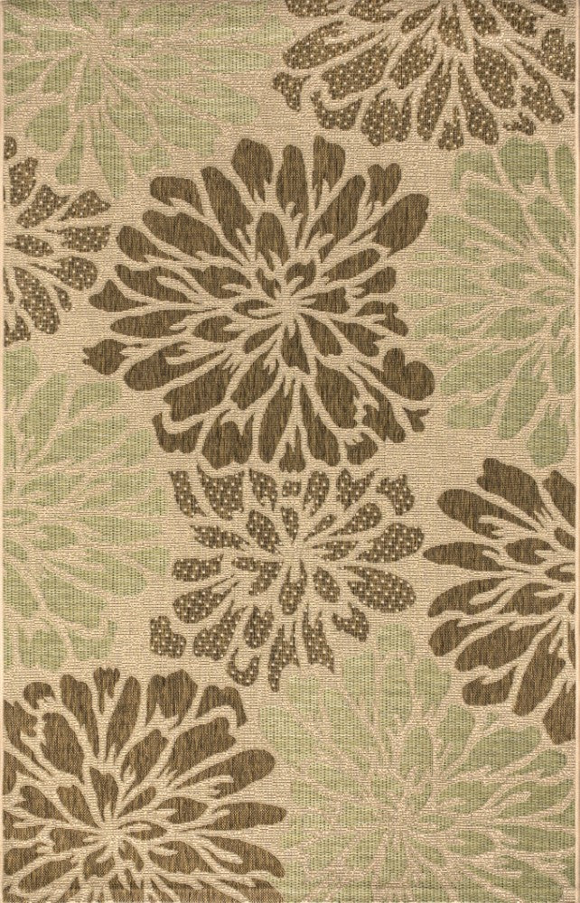 Zinnia Modern Floral Textured Weave Indoor/outdoor Area Rug