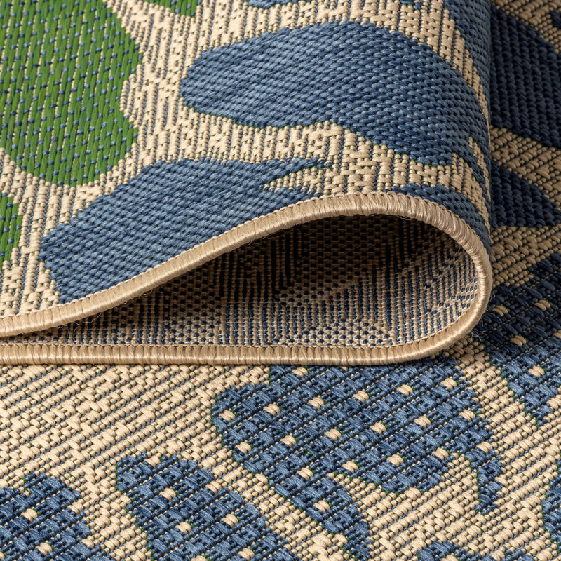 Zinnia Modern Floral Textured Weave Indoor/outdoor Square Rug