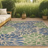 Zinnia Modern Floral Textured Weave Indoor/outdoor Area Rug