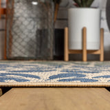 Zinnia Modern Floral Textured Weave Indoor/outdoor Square Rug