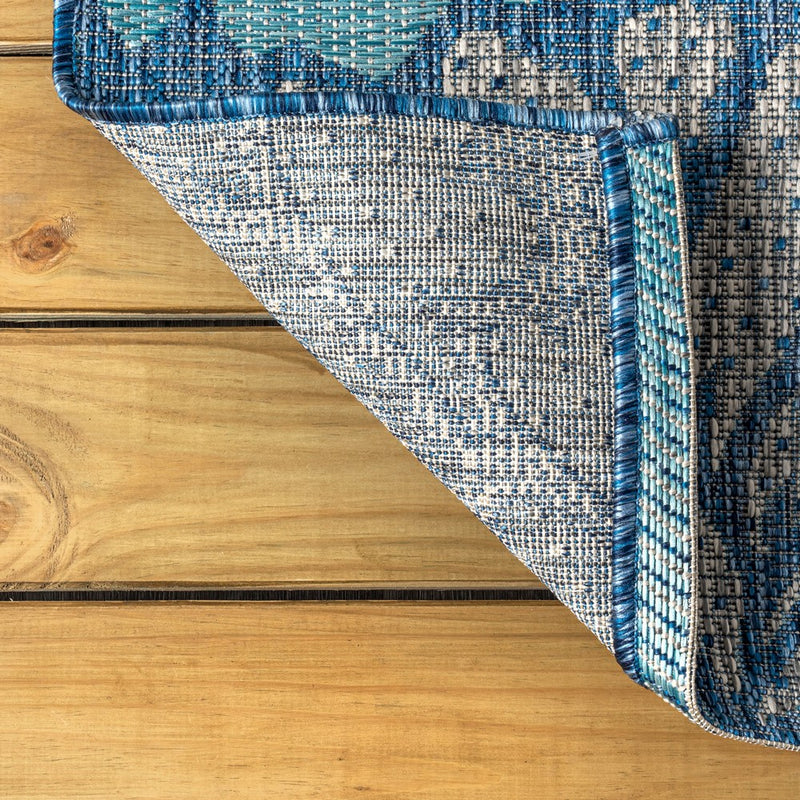 Zinnia Modern Floral Textured Weave Indoor/outdoor Square Rug