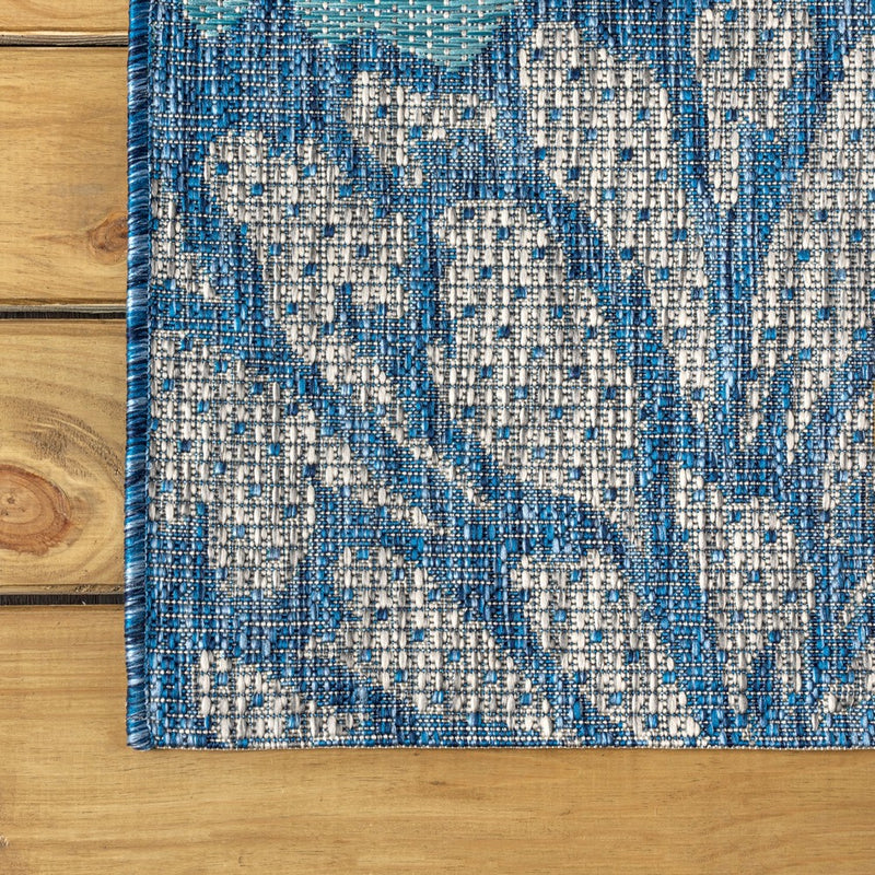 Zinnia Modern Floral Textured Weave Indoor/outdoor Area Rug