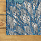 Zinnia Modern Floral Textured Weave Indoor/outdoor Square Rug