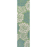 Zinnia Modern Floral Textured Weave Indoor/outdoor Runner Rug