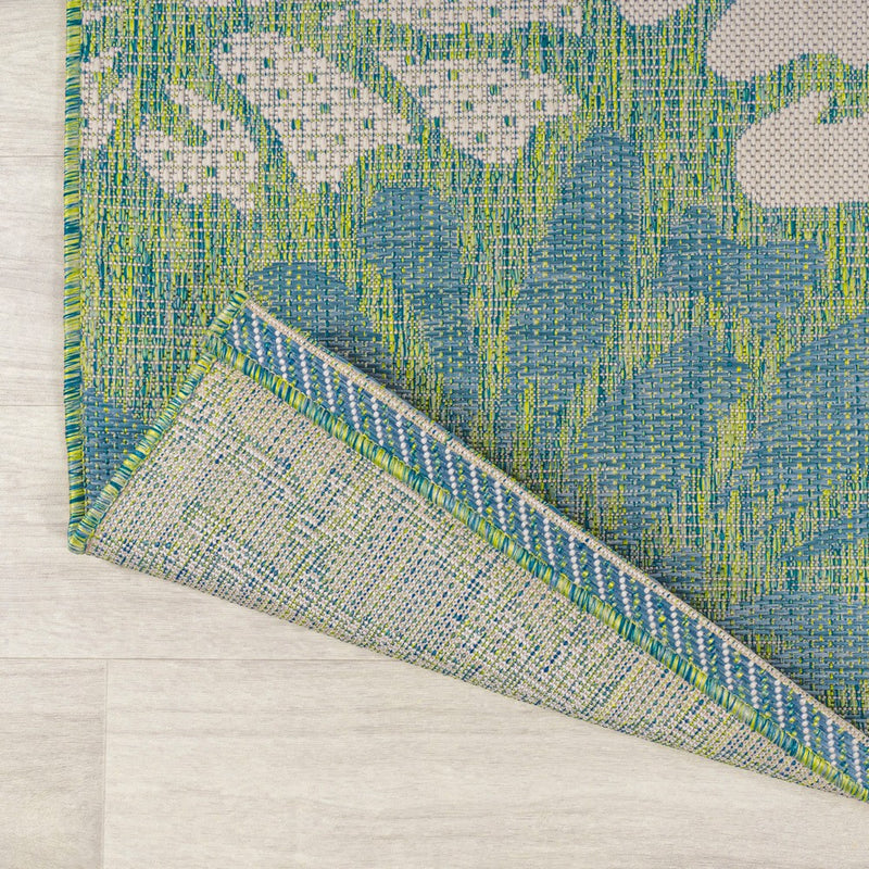 Zinnia Modern Floral Textured Weave Indoor/outdoor Square Rug