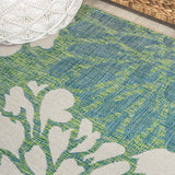 Zinnia Modern Floral Textured Weave Indoor/outdoor Square Rug