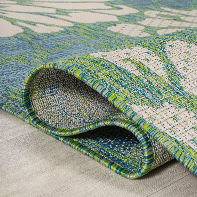 Zinnia Modern Floral Textured Weave Indoor/outdoor Area Rug