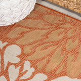 Zinnia Modern Floral Textured Weave Indoor/outdoor Square Rug