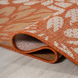 Zinnia Modern Floral Textured Weave Indoor/outdoor Square Rug