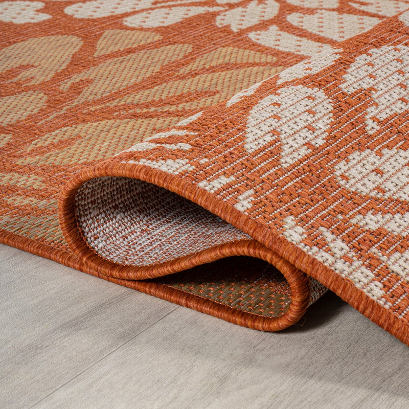 Zinnia Modern Floral Textured Weave Indoor/outdoor Square Rug