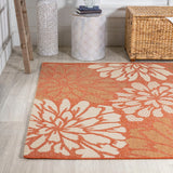 Zinnia Modern Floral Textured Weave Indoor/outdoor Area Rug