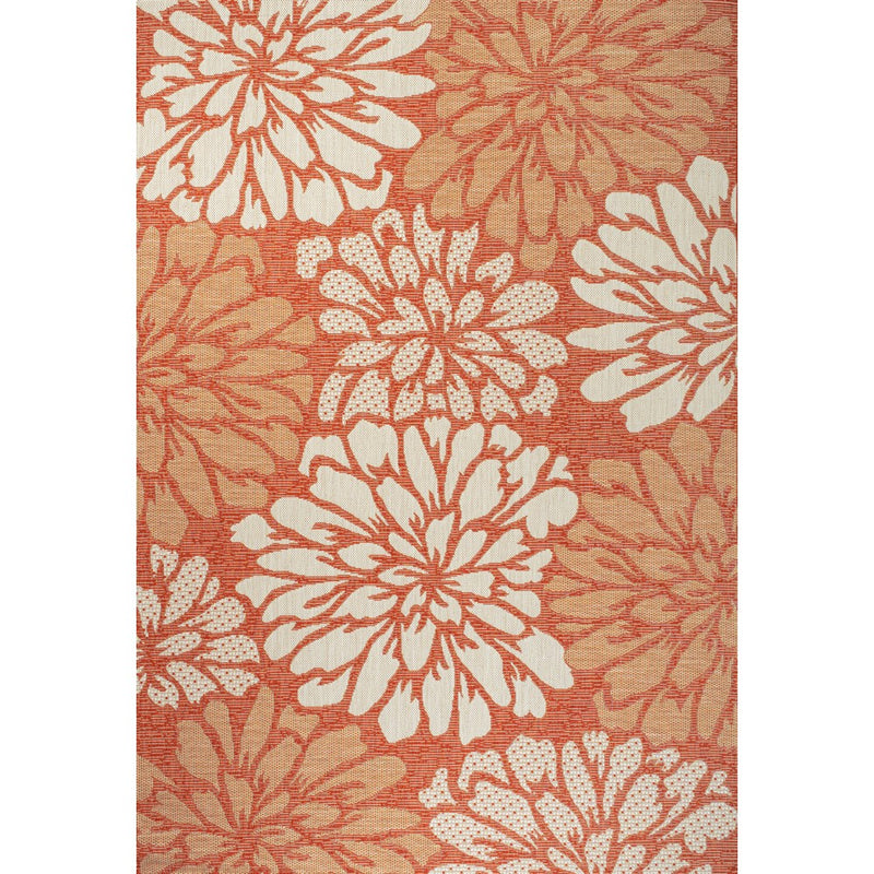 Zinnia Modern Floral Textured Weave Indoor/outdoor Area Rug