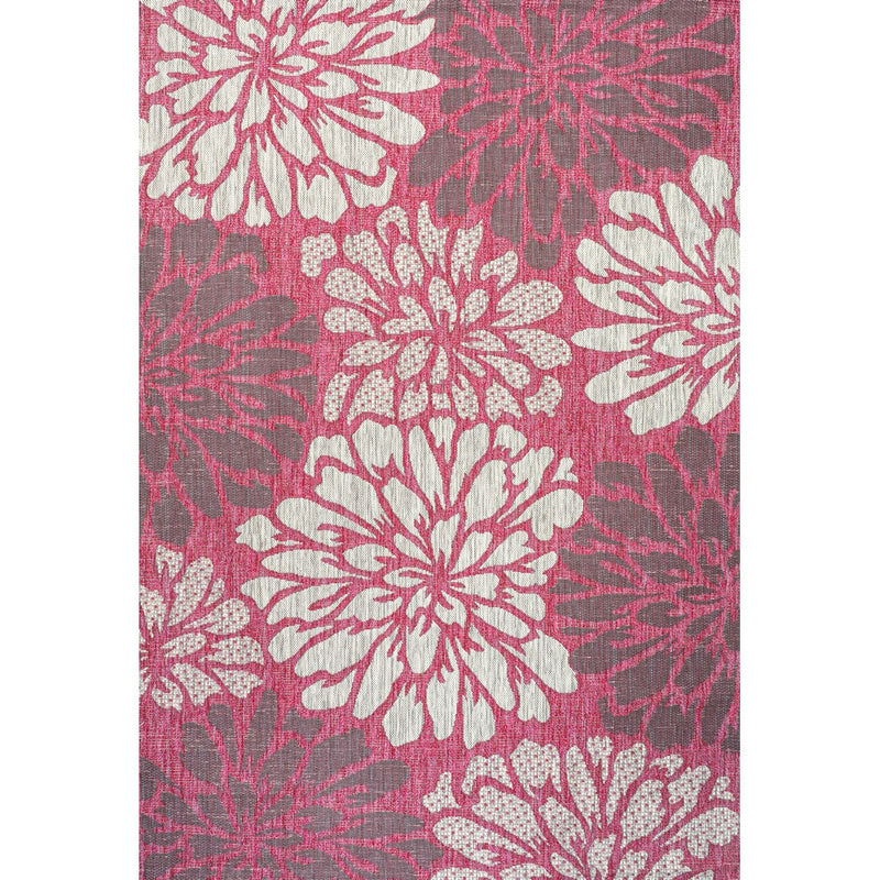 Zinnia Modern Floral Textured Weave Indoor/outdoor Area Rug