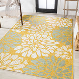 Zinnia Modern Floral Textured Weave Indoor/outdoor Area Rug