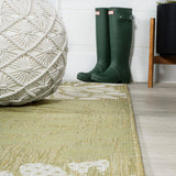 Zinnia Modern Floral Textured Weave Indoor/outdoor Square Rug