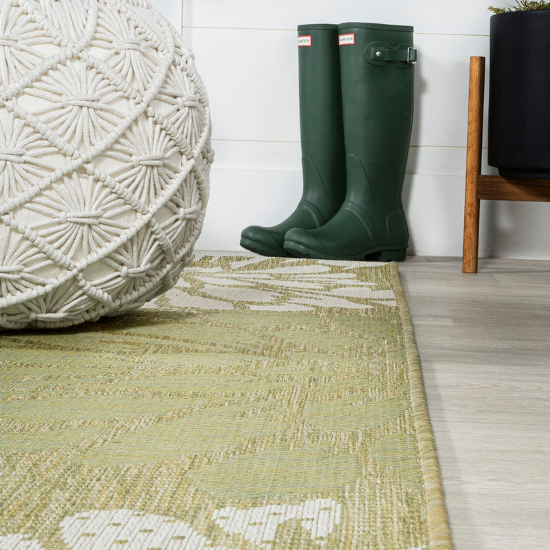 Zinnia Modern Floral Textured Weave Indoor/outdoor Square Rug