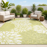 Zinnia Modern Floral Textured Weave Indoor/outdoor Area Rug