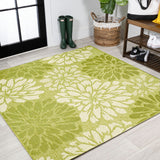 Zinnia Modern Floral Textured Weave Indoor/outdoor Square Rug