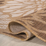 Zinnia Modern Floral Textured Weave Indoor/outdoor Square Rug