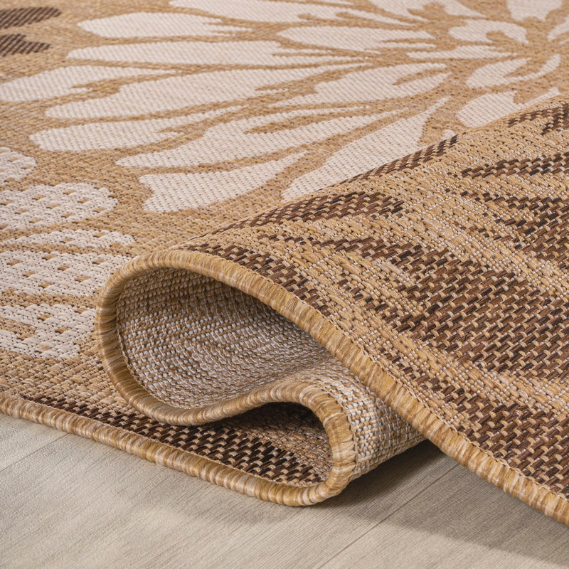 Zinnia Modern Floral Textured Weave Indoor/outdoor Square Rug