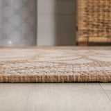 Zinnia Modern Floral Textured Weave Indoor/outdoor Square Rug