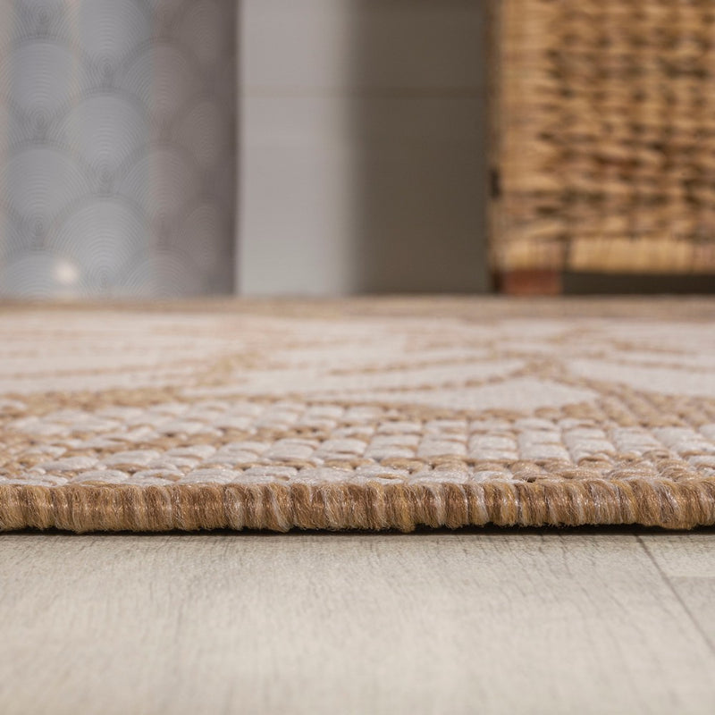 Zinnia Modern Floral Textured Weave Indoor/outdoor Square Rug