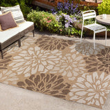 Zinnia Modern Floral Textured Weave Indoor/outdoor Area Rug