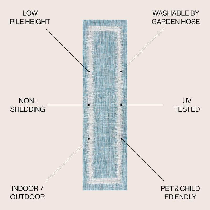 Scandi Minimalist Border Indoor/outdoor Area Rug