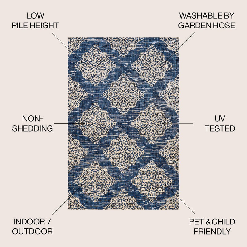 Tuscany Ornate Medallions Indoor/outdoor Area Rug