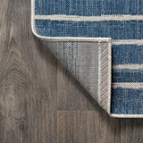 Colonia Berber Stripe Indoor/outdoor Area Rug Blue/Ivory / Runner / 2'2" X 8' – BACK