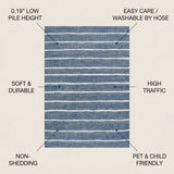 Colonia Berber Stripe Indoor/outdoor Area Rug Blue/Ivory / Square / 3'1" Square – ICONS