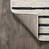 Colonia Berber Stripe Indoor/outdoor Area Rug Ivory/Black / Round / 3'11" Round – BACK