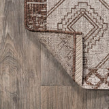Marokko Diamond Tribal Medallion Indoor/outdoor Area Rug Beige/Brown / Runner / 2'2" X 8' – BACK