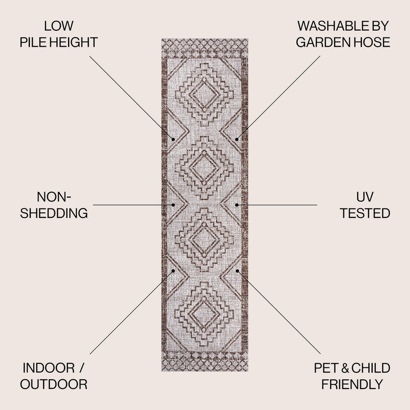 Marokko Diamond Tribal Medallion Indoor/outdoor Area Rug