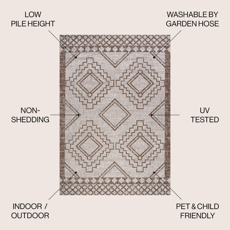 Marokko Diamond Tribal Medallion Indoor/outdoor Area Rug