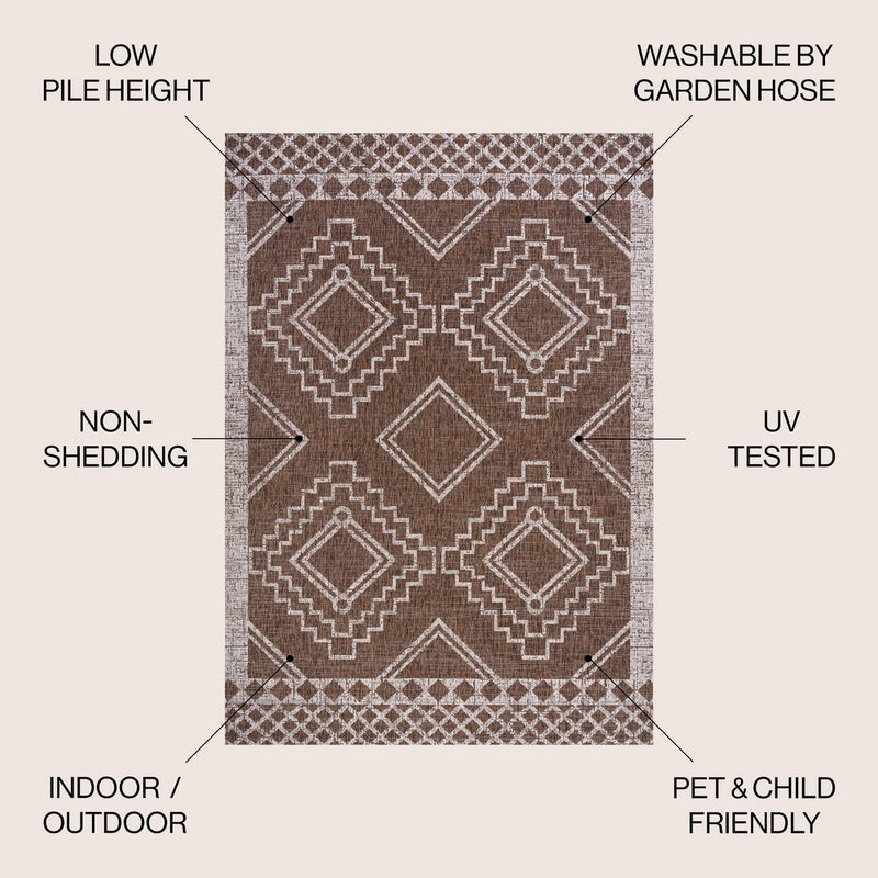 Marokko Diamond Tribal Medallion Indoor/outdoor Area Rug